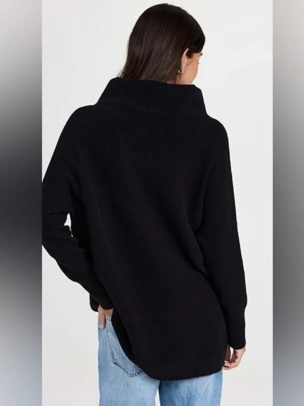 Free people Ottoman Slouchy Black oversized turtleneck sweater Size XS